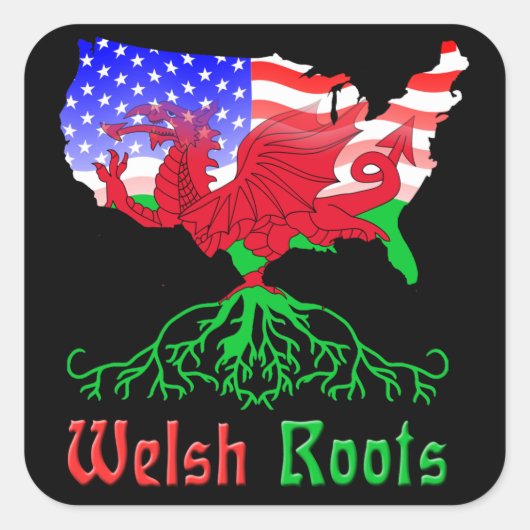 Amerikaanse Welsh Roots Stickers (Voorkant)