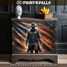 Amerikaanse western outlaw cowboy held met vlag