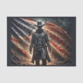 Amerikaanse westerne outlaw cowboyheld met vlag tissuepapier (Voorkant)