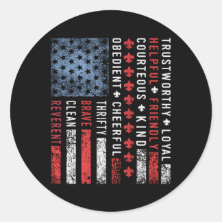 Amerikaanse wet op het scoutingschilderen van vlag ronde sticker