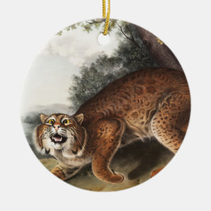 Amerikaanse wilde kat (Lynx rufus) Illustratie Keramisch Ornament