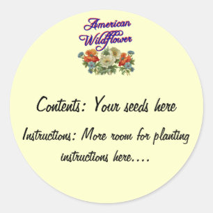 Amerikaanse Wildflower Custom Seed Packet Stickers