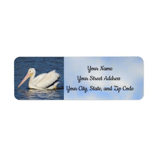 Amerikaanse witte pelicaanse Adresetiketten Etiket (Voorkant)