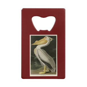Amerikaanse witte pelikaan, Amerikaanse vogelvogel Kredietkaart Flessenopener
