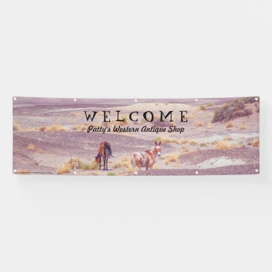 Amerikaanse woestijnpaarden P8670 Spandoek (Horizontaal)