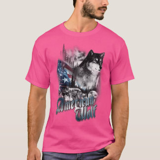 Amerikaanse wolvenvlag op 4 juli in nood in VS Pat T-shirt