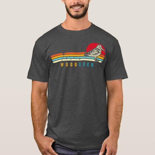 Amerikaanse Woodcock Bird Retro  Unieke Cadeaus T-shirt (Voorkant)