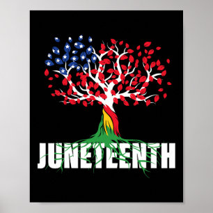 Amerikaanse wortelboom Juneteenth Black Poster