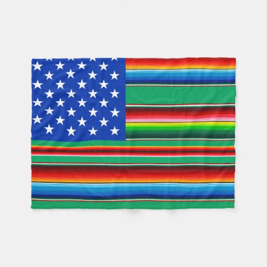 Amerikaanse Zarape Fleece Deken (Voorkant (Horizontaal))