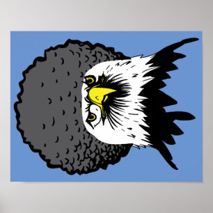 Amerikaanse Zeearend Afro Grappige Poster Bord