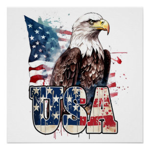 Amerikaanse Zeearend Amerika's 250e Verjaardag Perfect Poster