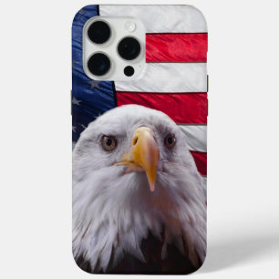 Amerikaanse zeearend en Amerikaanse vlag iPhone 15 Pro Max Hoesje