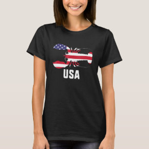 Amerikaanse zeekreeft - 4 juli Patriottische Ameri T-shirt
