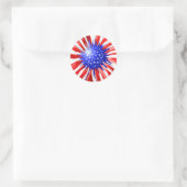 Amerikaanse zonnebloem ronde sticker (Tas)