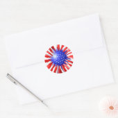 Amerikaanse zonnebloem ronde sticker (Envelop)