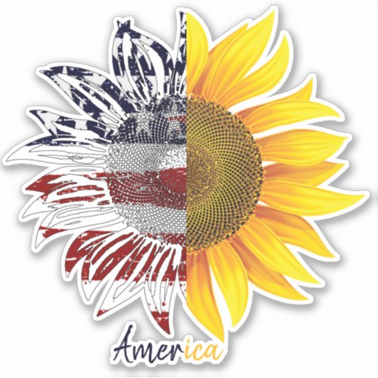 Amerikaanse zonnebloem sticker (Voorkant)