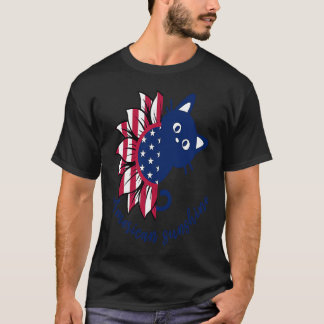 Amerikaanse Zonneschijn Kat En Zonnebloem Kat Amer T-shirt