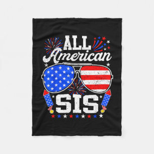 Amerikaanse zus 4 juli zonnebril familie fleece deken