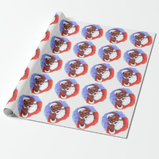 Amerikaanse zwarte kerstman cadeaupapier