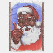 Amerikaanse zwarte kerstman deken (Voorkant Verticaal)