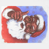 Amerikaanse zwarte kerstman fleece deken (Voorkant (Horizontaal))