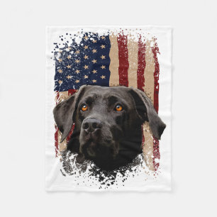 Amerikaanse Zwarte Labrador Usa Vlag Lab Eigenaar Fleece Deken