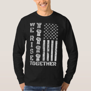Amerikaanse zwarte vlag samen we verhogen Amerikaa T-shirt