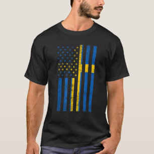 Amerikaanse Zweedse vlag Amerika VS Zweden Zweden T-shirt