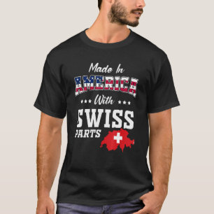 Amerikaanse Zwitserse Delen Zwitserland Kaart Vere T-shirt