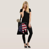 Amerikana Flag Horse Head Silhouette Draagtas (Op model)