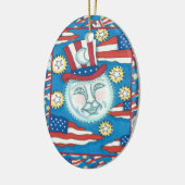 AMERIKANA FOLK ART PATRIOTISCH MAN IN MOE KERAMISCH ORNAMENT (Links)