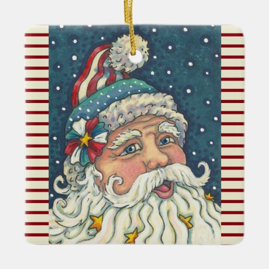 AMERIKANA ST. NICK, CHRISTMAS HOLIDAY ORNAMENT Squ (Voorkant)