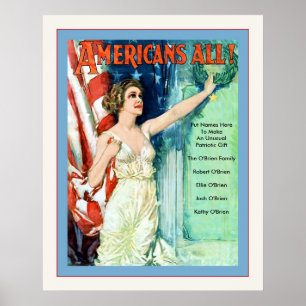 Amerikanen allemaal! ~ Gepersonaliseerde Wereldoo Poster
