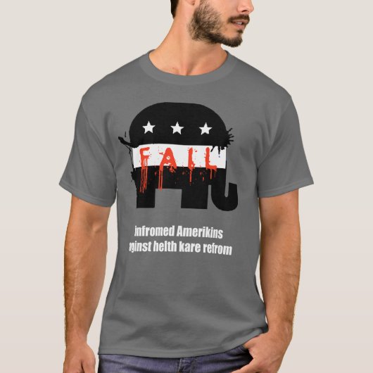 amerikanen tegen helth kare refrom t-shirt (Voorkant)