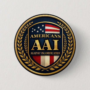 Amerikanen Tegen Islamisering Knop Ronde Button 5,7 Cm