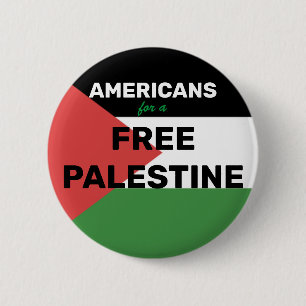 AMERIKANEN VOOR EEN GRATIS PALESTIJNSE VLAG ROOD Z RONDE BUTTON 5,7 CM