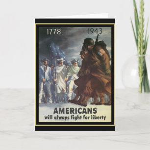 Amerikanen zullen altijd vechten voor vrijheid kaart