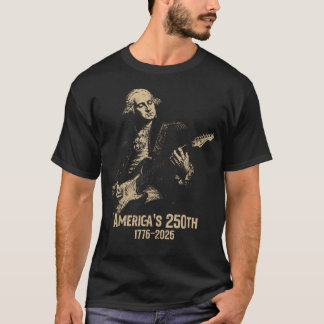 Amerika's 250e George Washington die gitaar speelt T-shirt