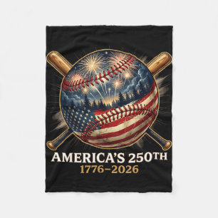 Amerika's 250e honkbal Amerikaanse vlag patriottis Fleece Deken