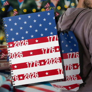 Amerika's 250e Stars & Stripes 1776 2026 Notitieboek