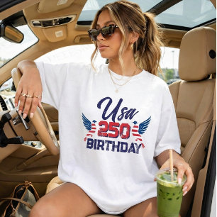 Amerika's 250e Verjaardag 1776-2026 Grafisch Vuur T-shirt