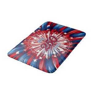 Amerika's 250e verjaardag 1776-2026 RWB-Vuurwerk Badmat