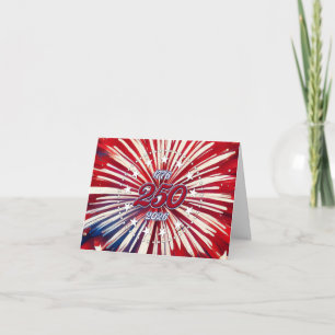Amerika's 250e Verjaardag 1776-2026 RWB-Vuurwerk Bedankkaart