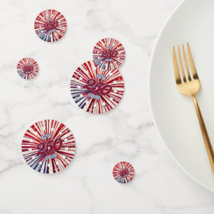 Amerika's 250e verjaardag 1776-2026 RWB-Vuurwerk Confetti