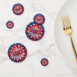 Amerika's 250e Verjaardag 1776-2026 RWB-Vuurwerk Confetti