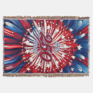Amerika's 250e verjaardag 1776-2026 RWB-Vuurwerk Deken