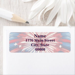 Amerika's 250e verjaardag 1776-2026 RWB-Vuurwerk Etiket