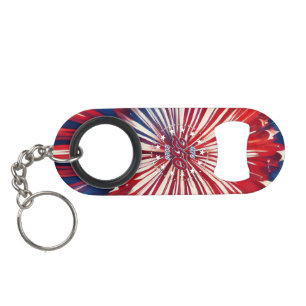 Amerika's 250e Verjaardag 1776-2026 RWB-Vuurwerk Mini Flessenopener