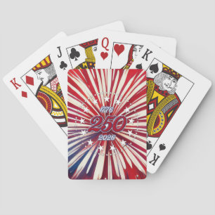 Amerika's 250e verjaardag 1776-2026 RWB-Vuurwerk Pokerkaarten