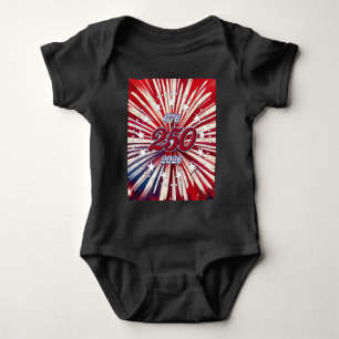 Amerika's 250e verjaardag 1776-2026 RWB-Vuurwerk Romper